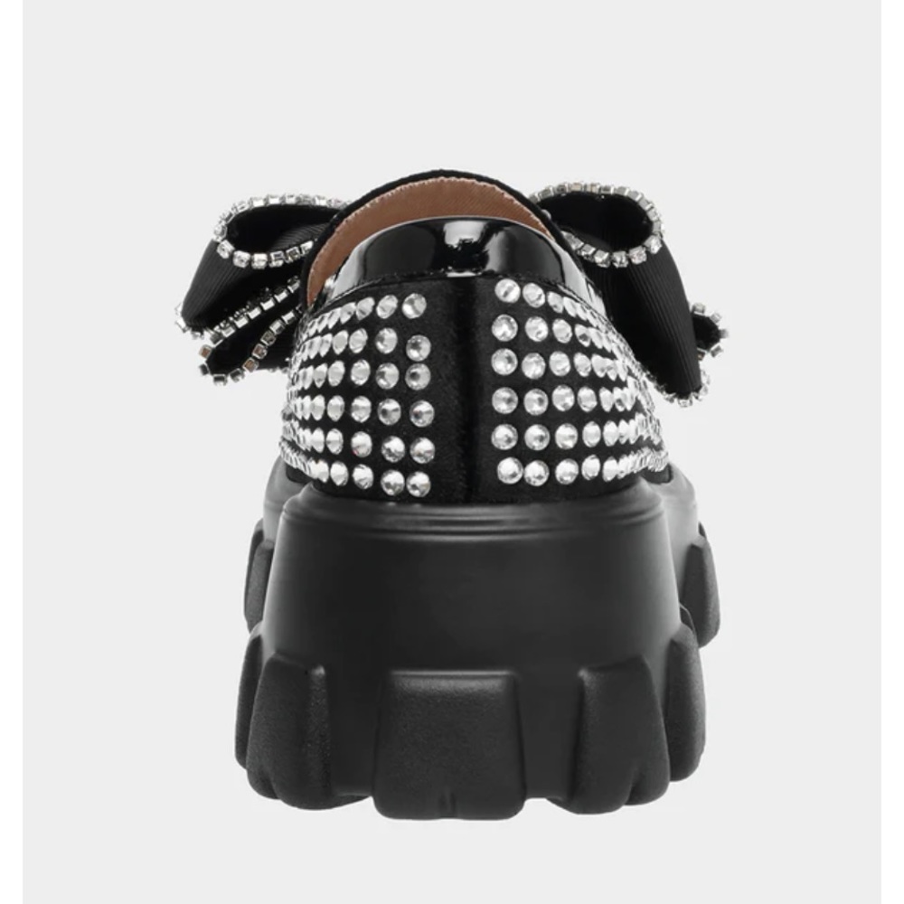 NWOB Betsy Johnson Vincent Silver Loafer - Rhinestone Platform Loafer with Bow. - Picture 6 of 10